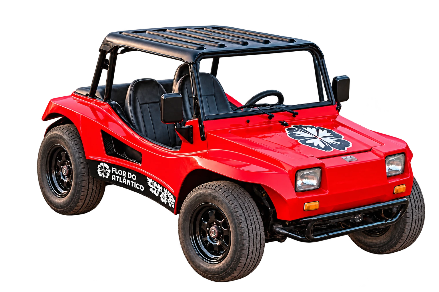 Buggy vermelho da Flor do Atlântico em primeiro plano